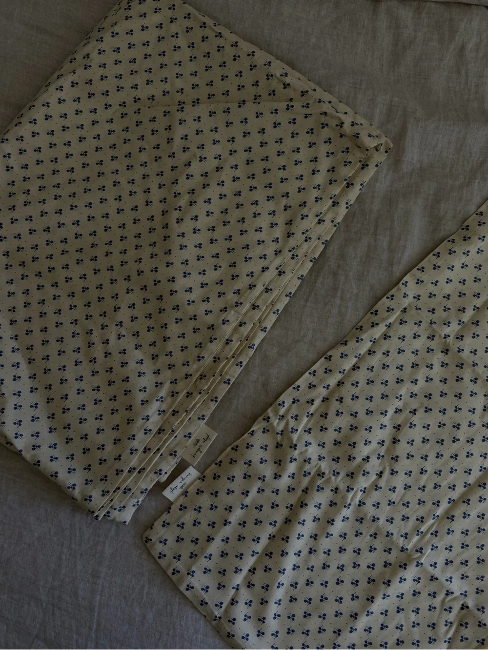 Blue Floral Cotton Duvet Cover - Unbranded